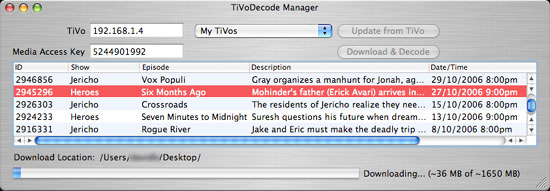 TiVo Decode Manager