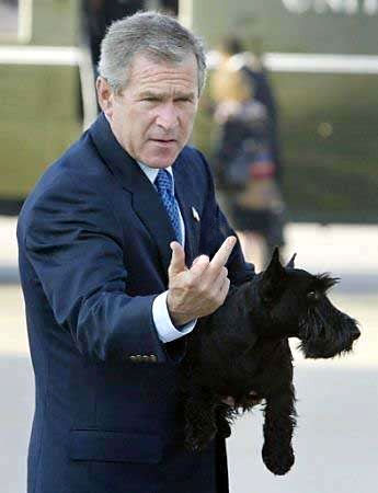 Bush Flips Bloggers The Bird