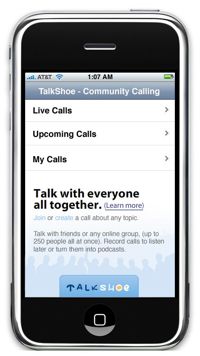 Talkshoe iphone podcasting application